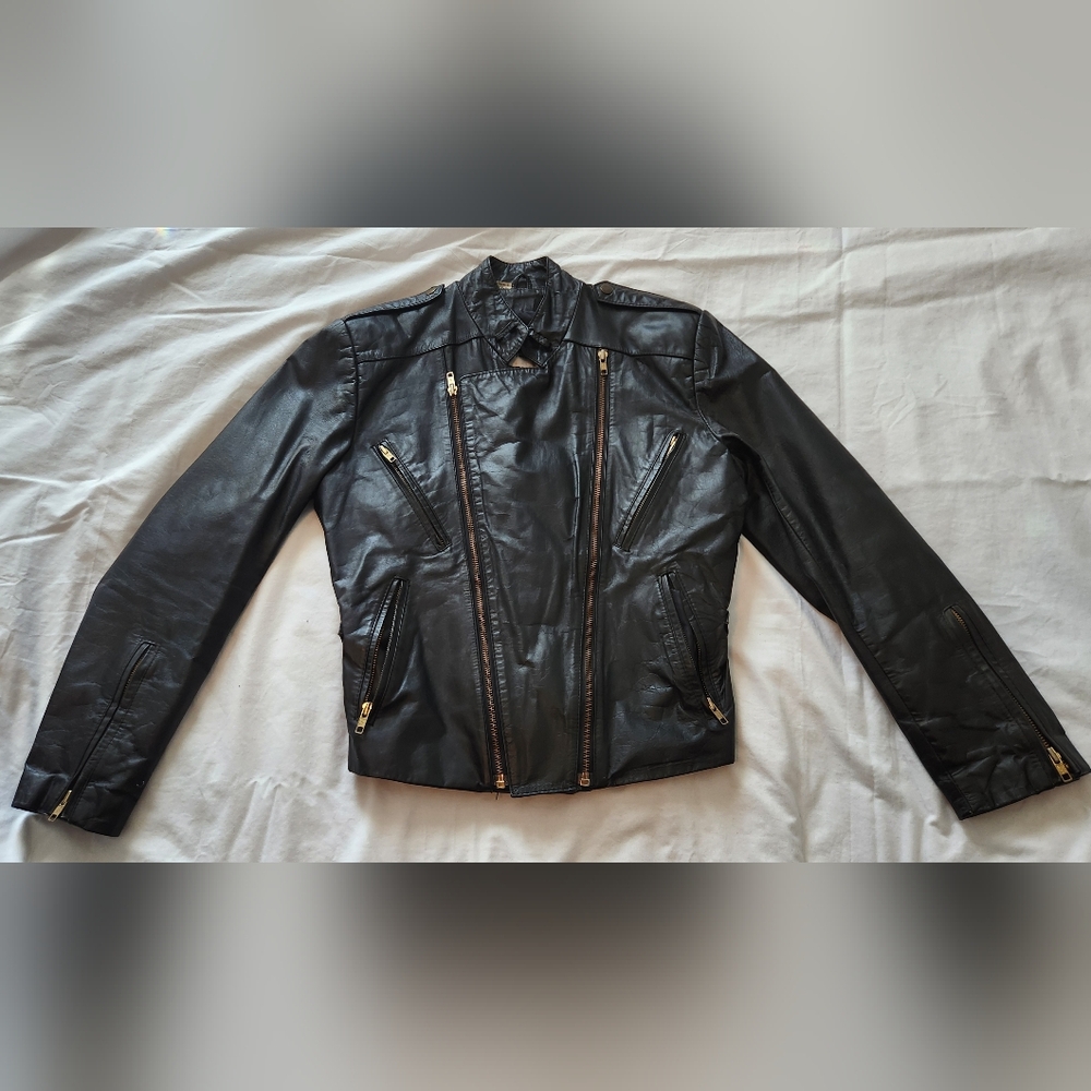 Wilsons Leather Women's Black Jacket with Gold Details